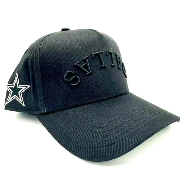 New black on black Dallas Cowboys True Brvnd Black tonal SnapBack hat ball cap - Picture 1 of 8